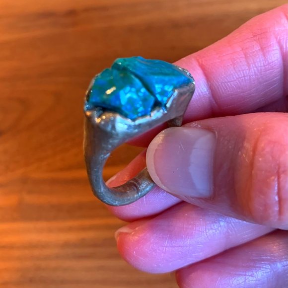 Unique OAK turquoise ring - Picture 1 of 4